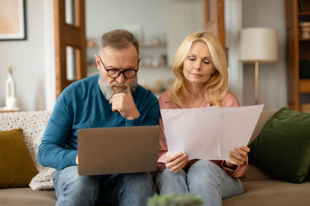 Couple planning their retirement 