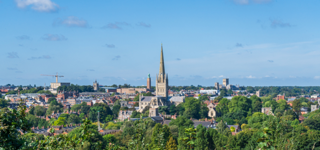 A photo of the Chester UK skyline, featuring the cathedral, which has made our list of the seven best cities to retire in.