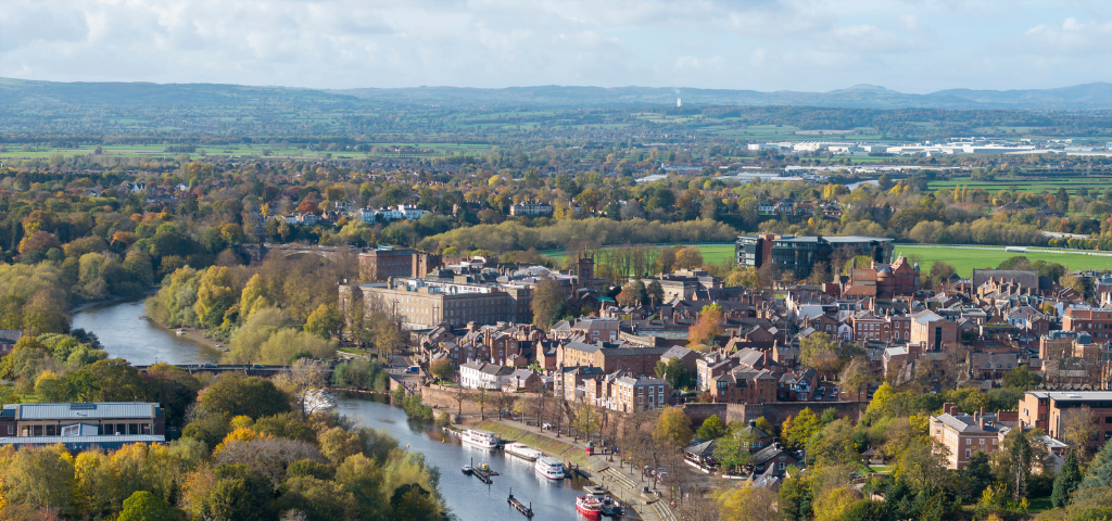 A photo of Norwich UK from the air, which has made our list of the seven best cities to retire in.